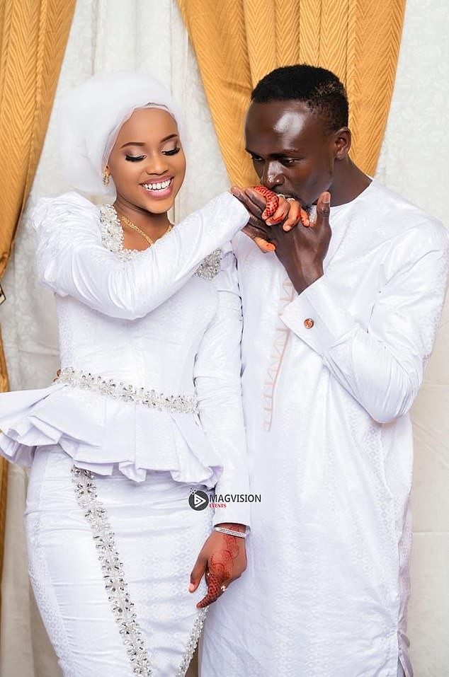 Former Liverpool star Sadio Mane and fiancee Aisha Tamba. Photo: Magvision Evens.