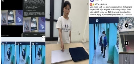 Trần Thị Hiền và những hình ảnh, thông tin về hành vi trộm cắp bị 'tố' trên mạng xã hội.