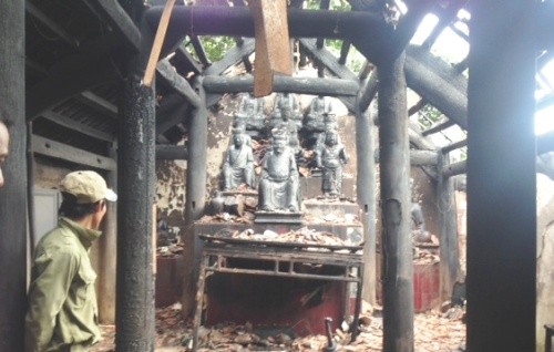 Chập điện gây cháy chùa cổ 300 năm tuổi