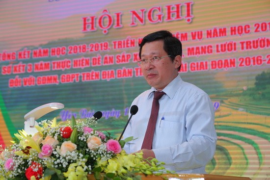 Ông Vương Văn Bằng - Giám đốc Sở GD&ĐT phát biểu tại hội nghị. Ảnh: Việt Hà