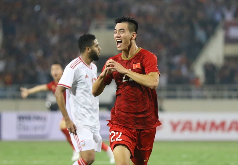 Tiến Linh và các đồng đội đả bại UAE 1-0 ở lượt đi trên sân Mỹ Đình.