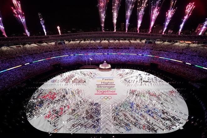 Hình ảnh tuyệt đẹp về Lễ khai mạc Thế vận hội Olympic Tokyo 2020.