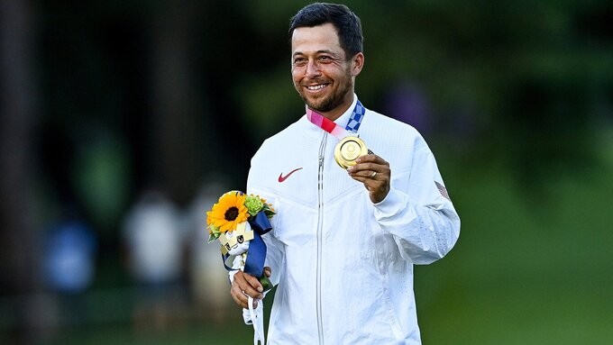 Tay golf Xander Schauffele đem về huy chương vàng cá nhân nam cho Mỹ Tại Olympic Tokyo 2020 ngày 1/8.