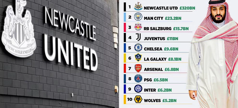Newcastle trở thành CLB giàu nhất thế giới.