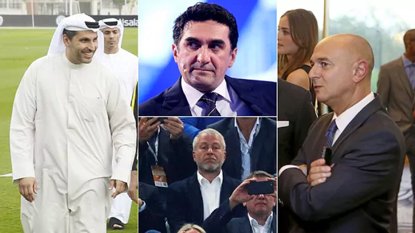 Các chủ sở hữu Al Mubarak (Man City), Al-Rumayyan (Newcastle), Abramovich (Chelsea) và Levy (Tottenham).