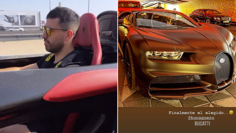 Aguero bị chỉ trích vì những tấm ảnh và clip khoe đang lái thử siêu xe ở Dubai.