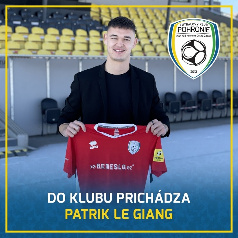 Thủ thành Patrik Lê Giang chính thức gia nhập FK Pohronie