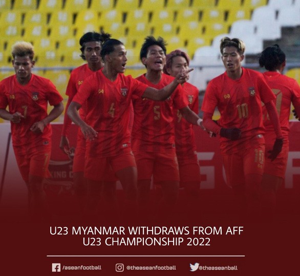 U23 Myanmar bỏ giải U23 Đông Nam Á vì Covid-19.