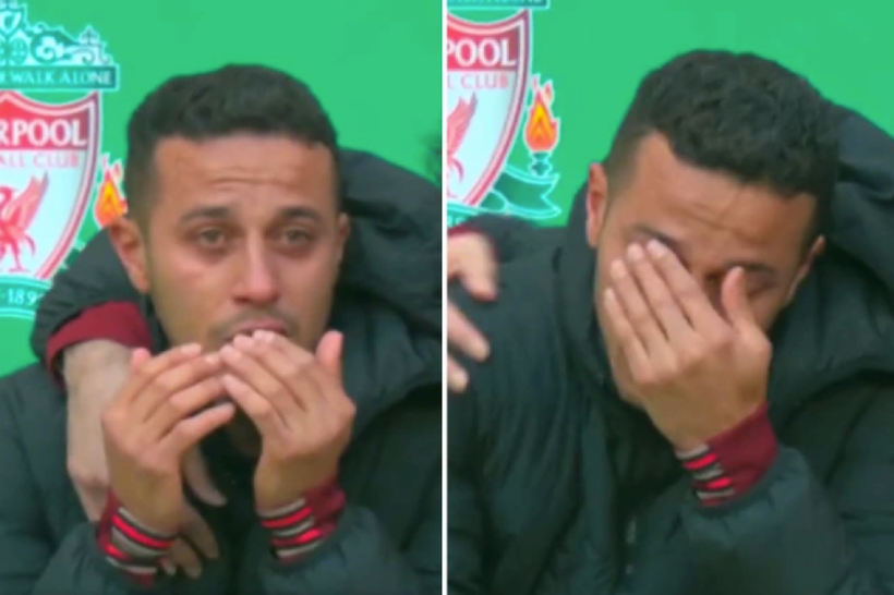 Thiago bật khóc nức nở vì lỡ trận chung kết Cúp Liên đoàn Anh.