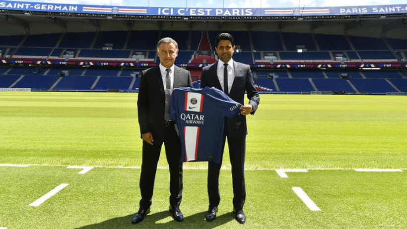 Chủ tịch Nasser Al-Khelaïfi công bố Christophe Galtier làm huấn luyện viên trưởng PSG.