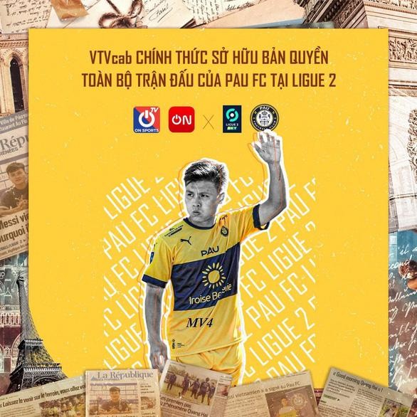 VTVcab thông báo chính thức sở hữu bản quyền các trận đấu của Quang Hải cùng Pau FC. 