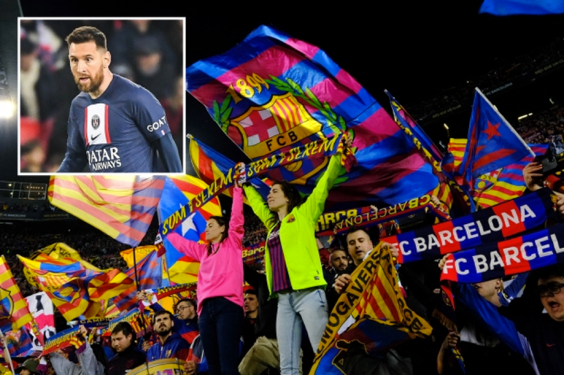 Cổ động viên Barca làm điều đặc biệt với Messi