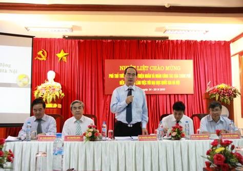 Phó Thủ tướng Nguyễn Thiện Nhân: &quot;ĐHQG Hà Nội phát triển đúng hướng phù hợp với yêu cầu của Chính phủ&quot;