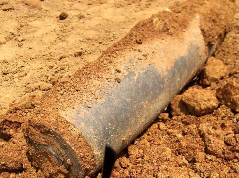 Quả bom lớn vừa được phát hiện tại một đập nước ở Hà Tĩnh.