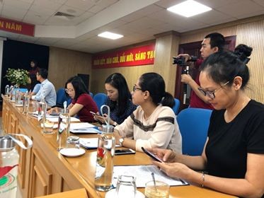 Các đại biểu tham dự họp báo giới thiệu sân chơi “Tài năng Anh ngữ Việt Nam 2019 - Vietnam English Championship 2019”.