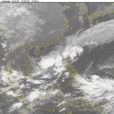 Ảnh chụp vệ tinh áp thấp nhiệt đới trên Biển Đông 