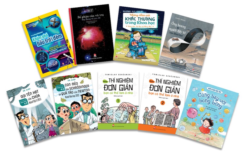 Bìa những cuốn sách khám phá khoa học và thế giới