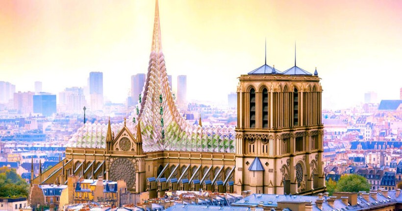 Thiết kế mới được đề xuất đẹp đến ngỡ ngàng của Nhà thờ Đức Bà Paris 