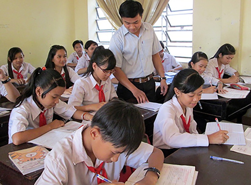 Một tiết học ở Trường THCS Tân Bình, Hậu Giang