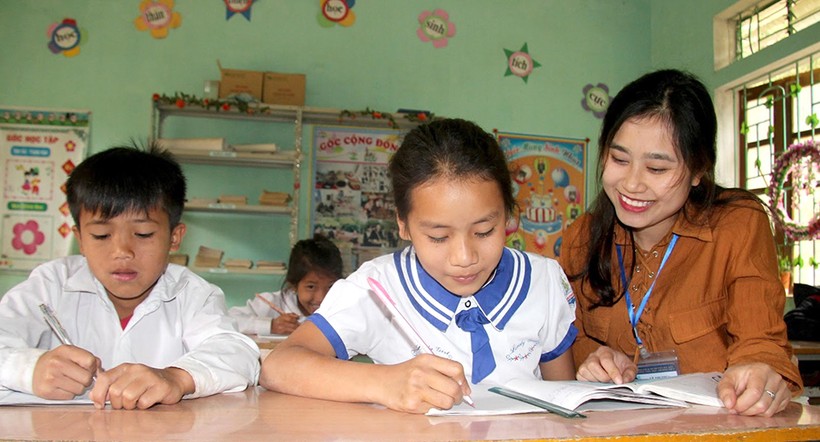 Lớp học vùng cao biên giới của Trường Tiểu học Mường Típ 1, xã Mường Típ, huyện Kỳ Sơn, Nghệ An.