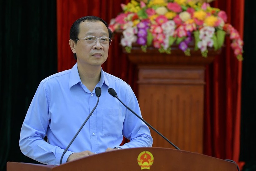 Thứ trưởng Phạm Ngọc Thưởng phát biểu tại buổi giao nhiệm vụ cho các Đoàn công tác. 