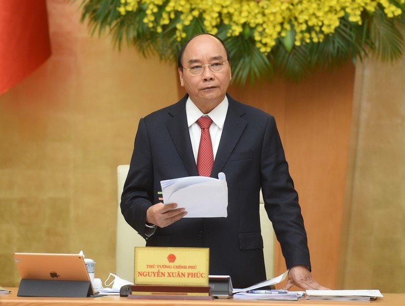 Thủ tướng chủ trì phiên họp Chính phủ thường kỳ tháng 2/2021. Ảnh: VGP/Quang Hiếu