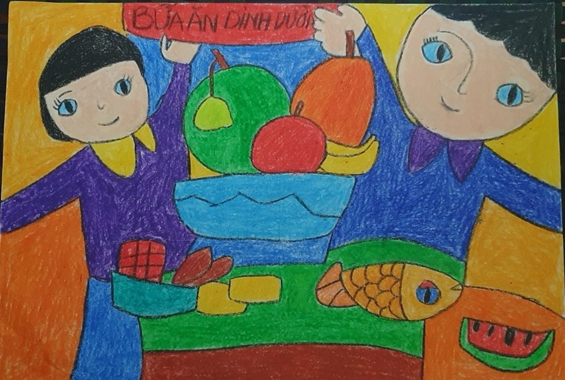 Cuộc thi vẽ tranh “Dinh dưỡng lành mạnh quanh em”: Chủ đề thiết thực, kích thích học sinh sáng tạo 