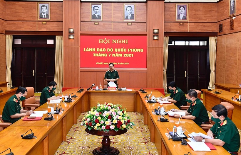 Đại tướng Phan Văn Giang chủ trì Hội nghị lãnh đạo Bộ Quốc phòng. Nguồn: VGP.