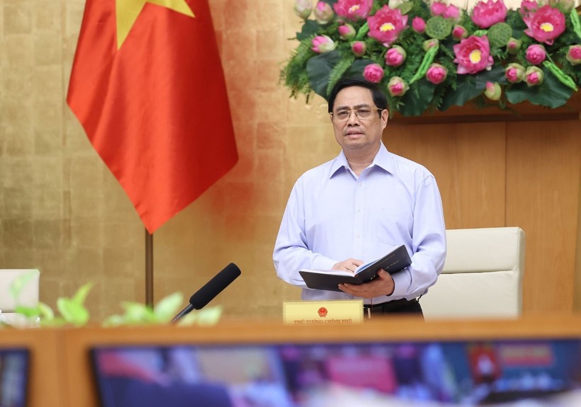 Thủ tướng Chính phủ Phạm Minh Chính kết luận tại cuộc họp. Nguồn: TTXVN.
