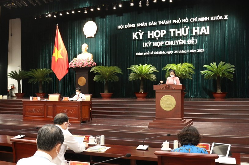 Quang cảnh kỳ họp thứ hai (kỳ họp chuyên đề) HĐND TPHCM khoá X nhiệm kỳ 2021-2026. Nguồn: Trung tâm báo chí TP Hồ Chí Minh.