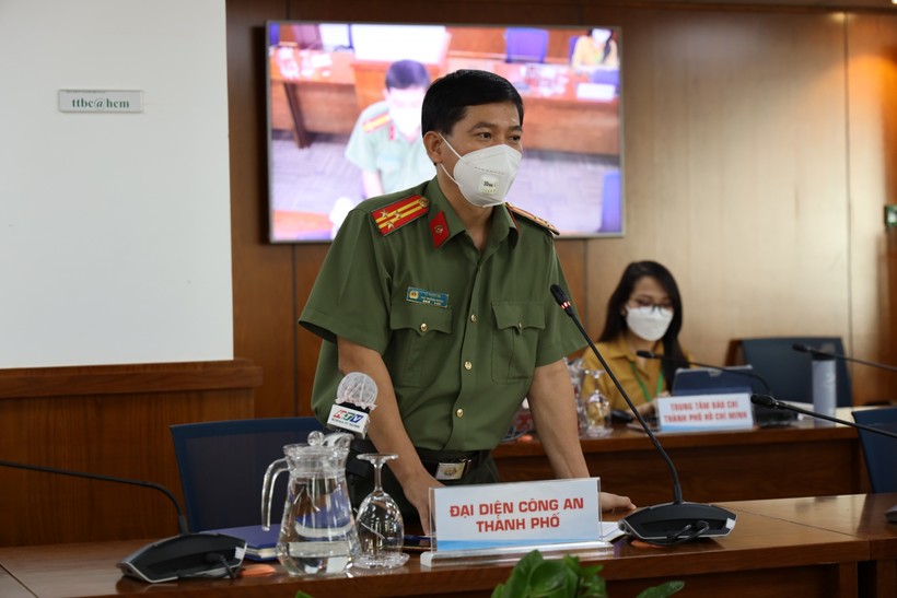 Thượng tá Lê Mạnh Hà, Phó Trưởng phòng Tham mưu Công an TP Hồ Chí Minh. Ảnh: Huyền Mai.
