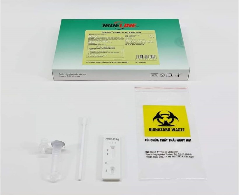 Bộ kit test kháng nguyên virus SARS-CoV-2 "made in Vietnam" từ dịch mũi. Ảnh: Báo Nhân dân.