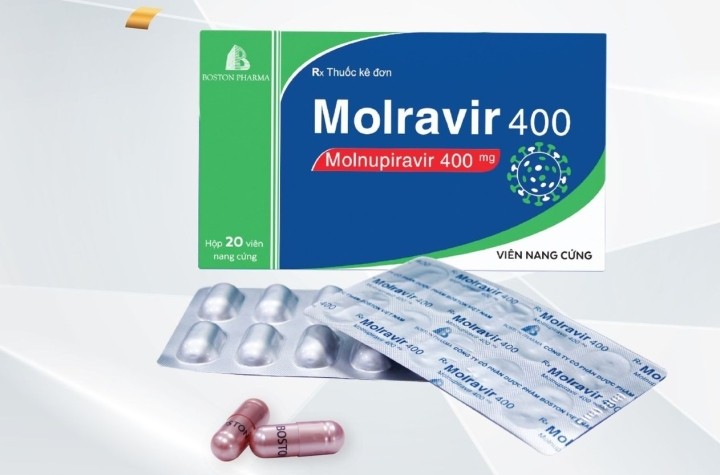 Thuốc Molravir 400mg (hoạt chất Molnupiravir) của Công ty CP dược phẩm Boston Việt Nam sản xuất là một trong ba thuốc vừa được Bộ Y tế cấp phép. Ảnh: Internet.