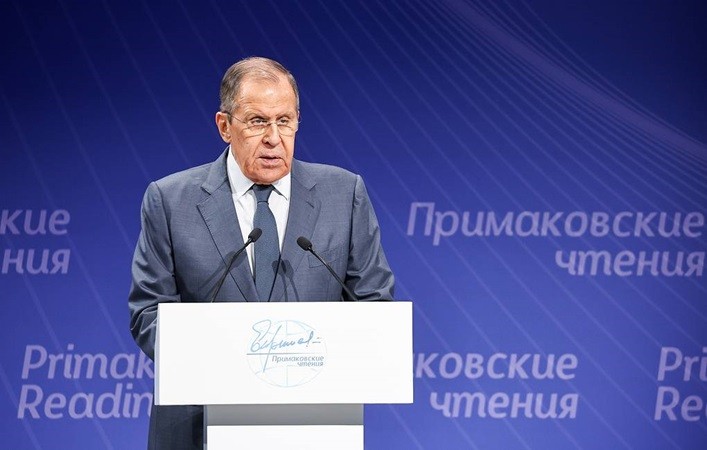 Ngoại trưởng Nga Sergey Lavrov phát biểu tại Diễn đàn khoa học và chuyên gia quốc tế Primkov Readings, ngày 27/11/2023