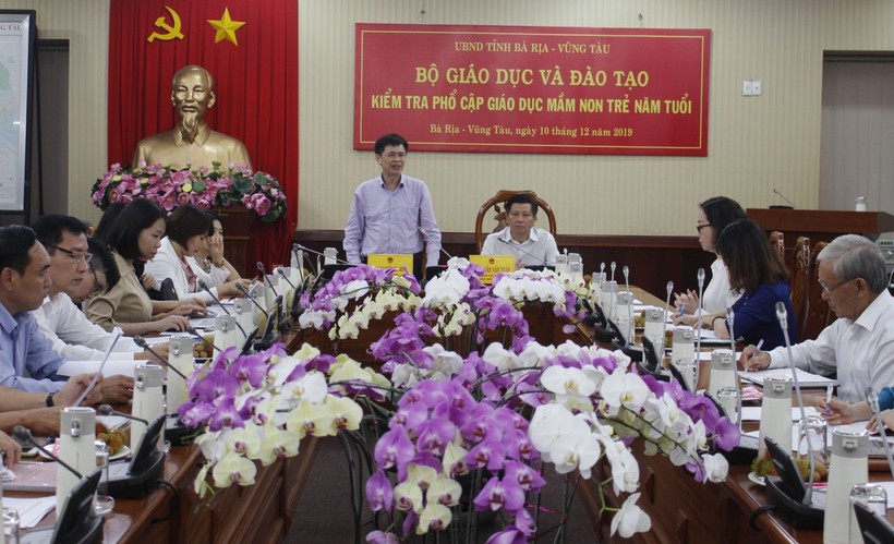 Đoàn công tác của Bộ GD&ĐT do ông Nguyễn Bá Minh- Vụ trưởng Vụ Giáo dục mầm non đã làm việc với UBND tỉnh Bà Rịa Vũng Tàu