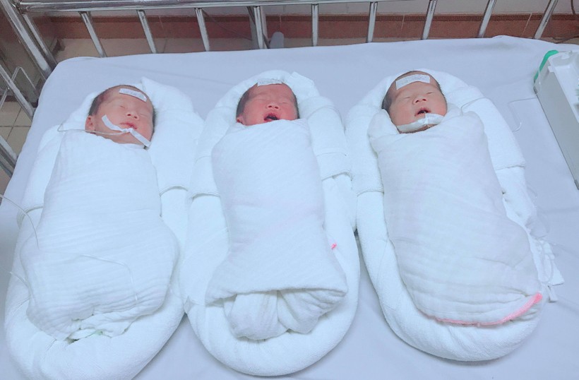 3 bé gái đang được chăm sóc tại Bệnh viện Sản Nhi Nghệ An