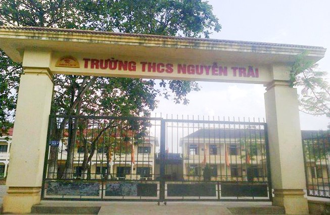 Trường THCS Nguyễn Trãi (thị trấn Tân Kỳ, huyện Tân Kỳ, Nghệ An) nơi xảy ra vụ tai nạn đuối nước