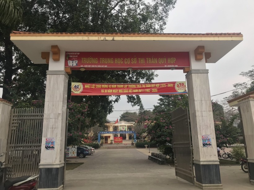 Trường THCS thị trấn Quỳ Hợp, huyện Quỳ Hợp, Nghệ An - nơi xảy ra sự việc