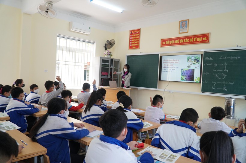 Giờ học môn Khoa học tự nhiên tại Trường THCS Lê Lợi, TP Vinh, Nghệ An.