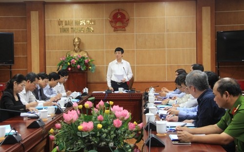 Nguyên lãnh đạo UBND tỉnh Thanh Hóa trong một buổi họp chỉ đạo về chương trình, chiến lược đầu tư phát triển cho giáo dục Thanh Hóa.