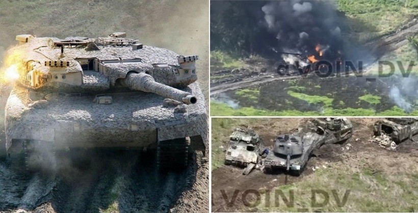 Xe tăng Leopard, xe chiến đấu bọc thép của Ukraine bị Nga phá hủy.