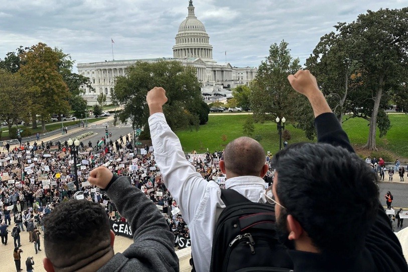 Người biểu tình tại Mỹ phản đối chiến dịch tấn công Gaza của Israel.