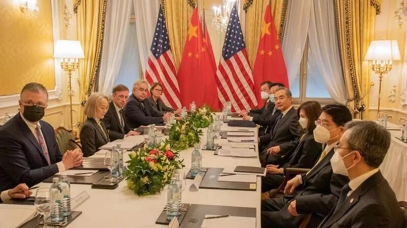 Cố vấn an ninh quốc gia Mỹ Jake Sullivan đã có cuộc gặp Chủ nhiệm Văn phòng Ủy ban Công tác Đối ngoại Trung ương Đảng Trung Quốc Vương Nghị. Ảnh: Sputnik/Bộ Ngoại giao Trung Quốc.