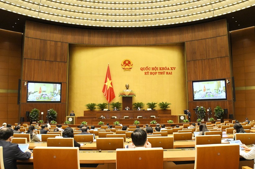 Ngày làm việc thứ 2 của Kỳ họp thứ hai, Quốc hội khóa XV. Ảnh: Quochoi.vn



