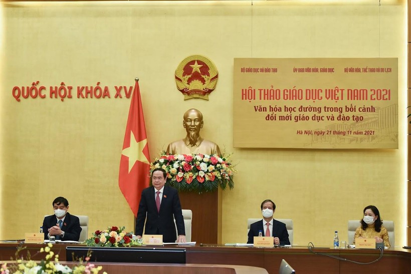 Phó Chủ tịch Thường trực Quốc hội Trần Thanh Mẫn phát biểu chỉ đạo hội thảo.