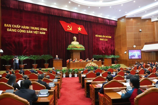 Ngày 6/5, Hội nghị lần thứ năm Ban Chấp hành Trung ương Đảng khoá XIII bước sang ngày làm việc thứ 3. Ảnh: VGP