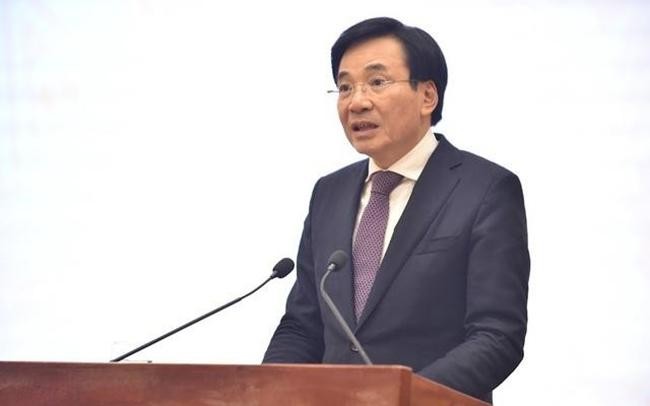 Bộ trưởng, Chủ nhiệm Văn phòng Chính phủ Trần Văn Sơn, Người phát ngôn của Chính phủ phát biểu tại buổi họp báo.