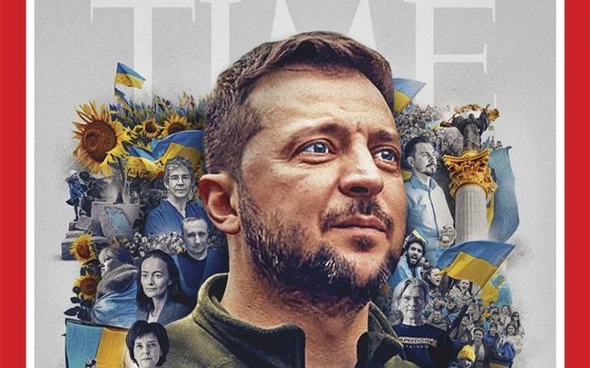 Tổng thống Ukraine Zelensky trên bìa tạp chí Time.