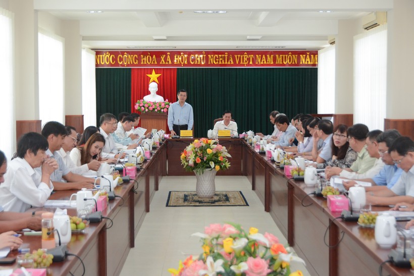 Toàn cảnh buổi làm việc giữa Bộ GD&ĐT và Tỉnh ủy Ninh Thuận. Ảnh: M.T