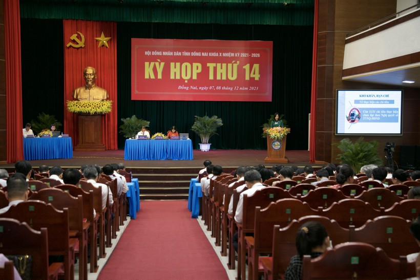Toàn cảnh kỳ họp thứ 14 HĐND tỉnh Đồng Nai khóa X khai mạc ngày 7/12. (Ảnh: Hoàng Phúc).